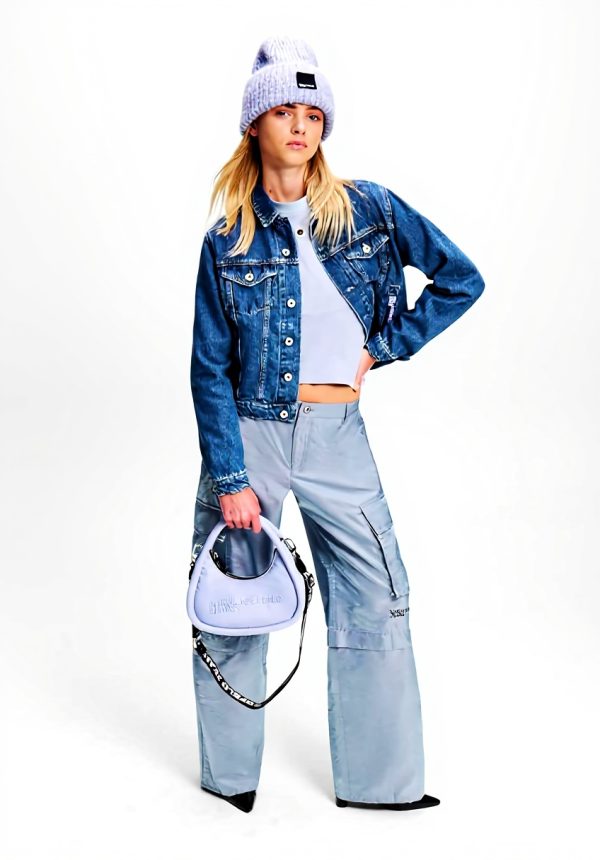 KARL LAGERFELD JEANS Denim Jacke Damen Blau Bio-Baumwolle