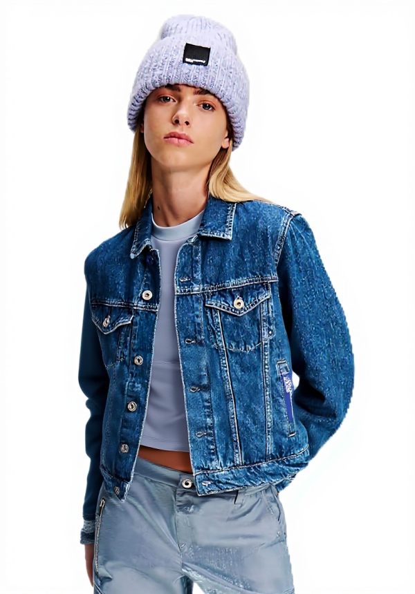 KARL LAGERFELD JEANS Denim Jacke Damen Blau Bio-Baumwolle