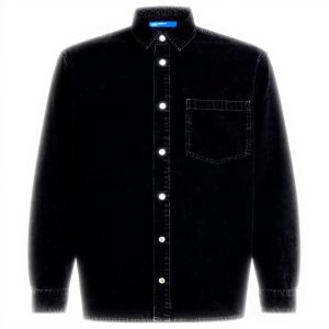 Karl Lagerfeld Jeans Herren Denim Hemd Regular Fit Schwarz