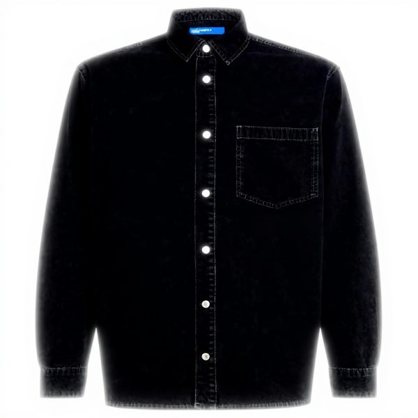 Karl Lagerfeld Jeans Herren Denim Hemd Regular Fit Schwarz