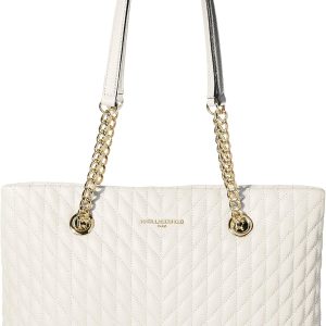 Karl Lagerfeld Shopper Damen Tragetasche Ledersteppung Deep-0