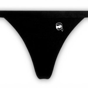 Damen Ikon Rib Thong Unterwäsche Karl Lagerfeld Schwarz