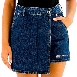 Karl Lagerfeld Jeans Denim Skort Shorts Damen Washed Dark