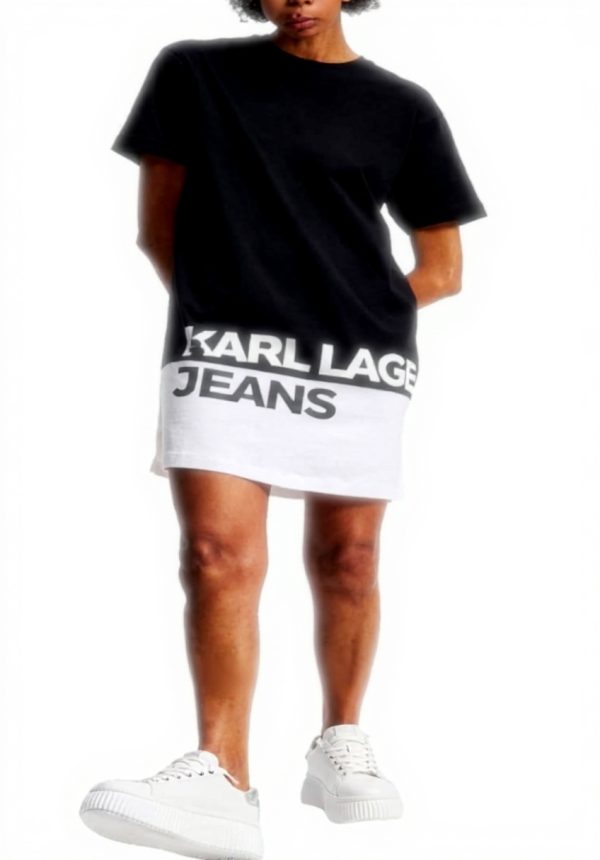 Karl Lagerfeld Jeans Logo T-Shirt-Kleid Damen Schwarz