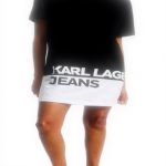 Karl Lagerfeld Jeans Logo T-Shirt-Kleid Damen Schwarz