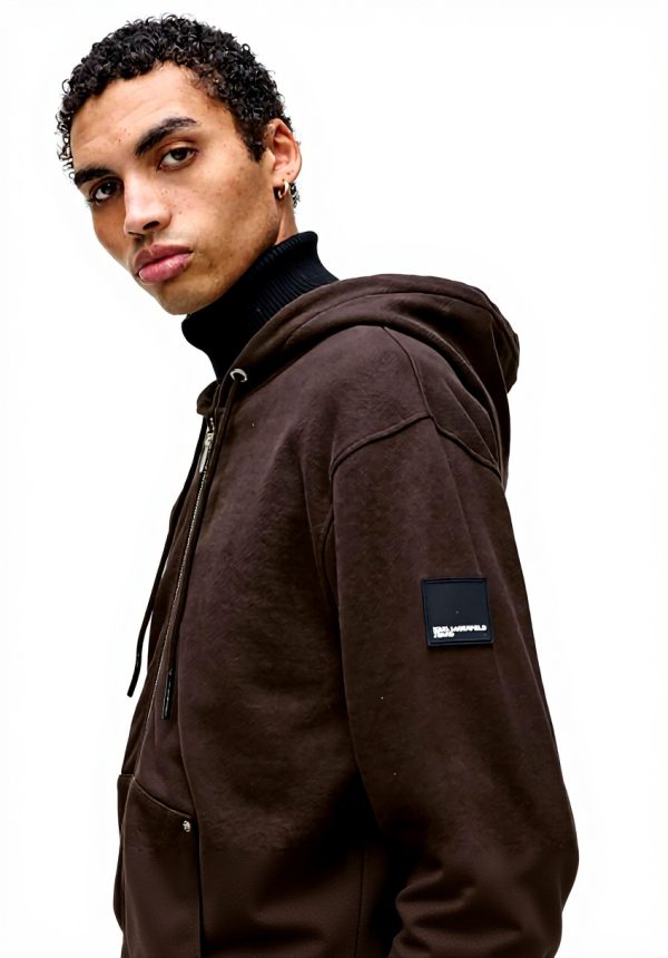 Karl Lagerfeld Jeans Hoodie Herren Braun Organic Cotton