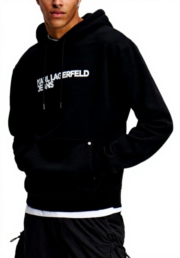 Karl Lagerfeld Jeans Hoodie Herren Logo Schwarz Wood Ash