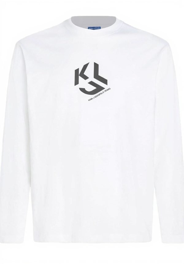 Karl Lagerfeld Jeans T-Shirt Herren Monogramm Logo Weiß