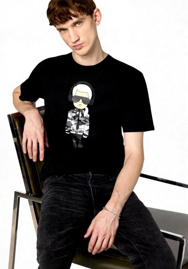 KARL LAGERFELD Herren T-Shirt Baumwolle Reflektierend
