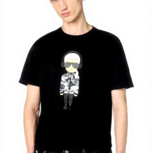 KARL LAGERFELD Herren T-Shirt Baumwolle Reflektierend