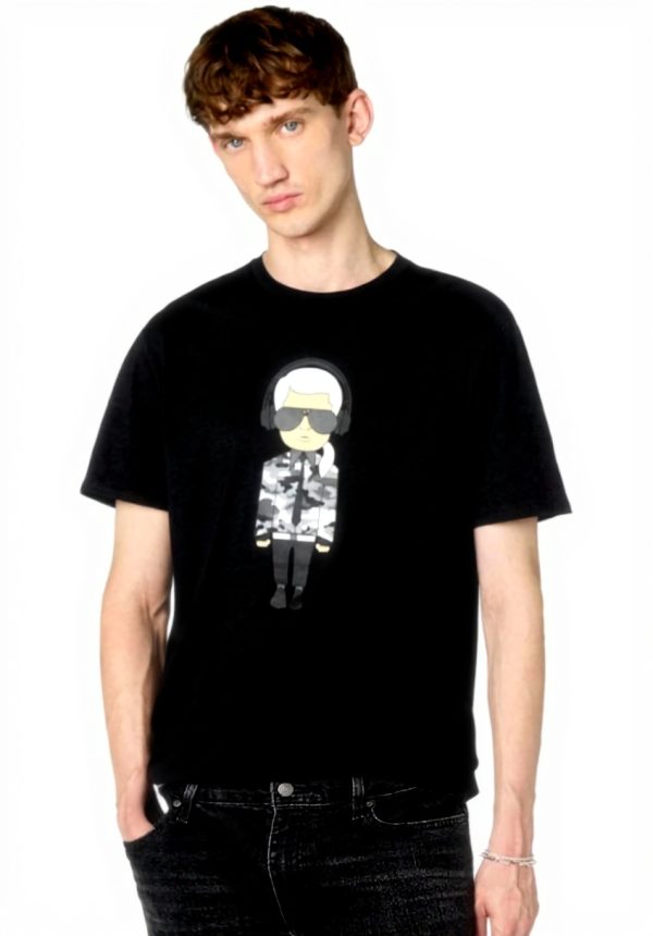 KARL LAGERFELD Herren T-Shirt Baumwolle Reflektierend