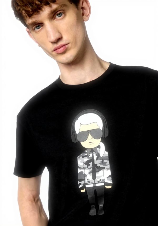 KARL LAGERFELD Herren T-Shirt Baumwolle Reflektierend