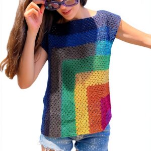 DELIMALI Damen T-Shirt Strickmaterial lässig-0