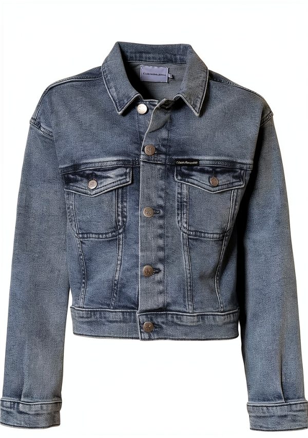 Calvin Klein Jacke Mädchen Cropped Denim Blouson Blau Gr14