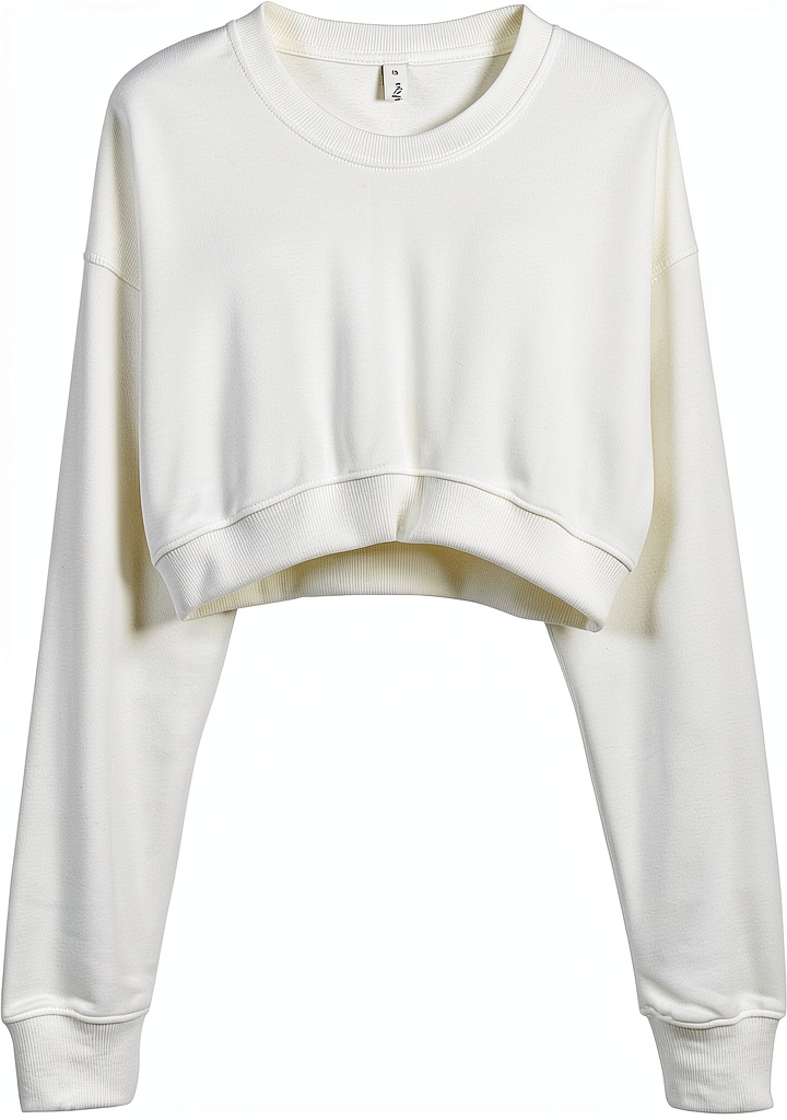 Amazhiyu Damen Cropped Hoodie in Grau und Weiß auf Modell
