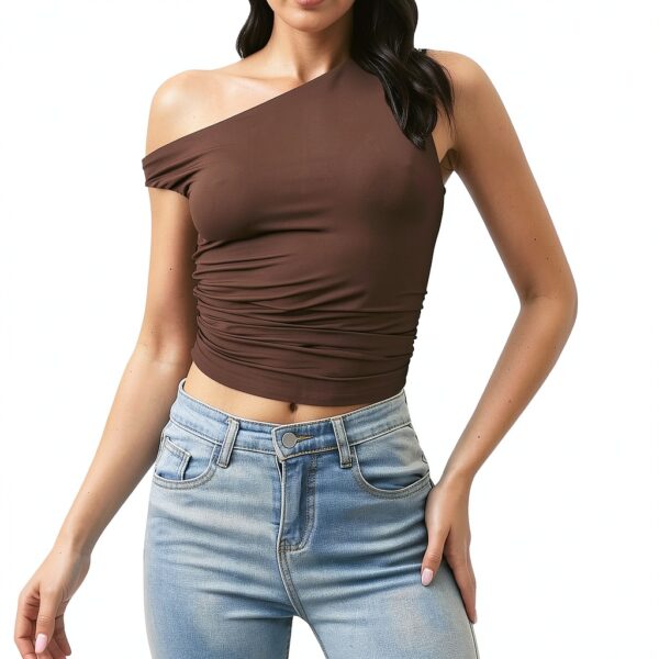 Spaghetti Top Damen Baumwolle Crop Basic Schwarz Grau Rosa-1