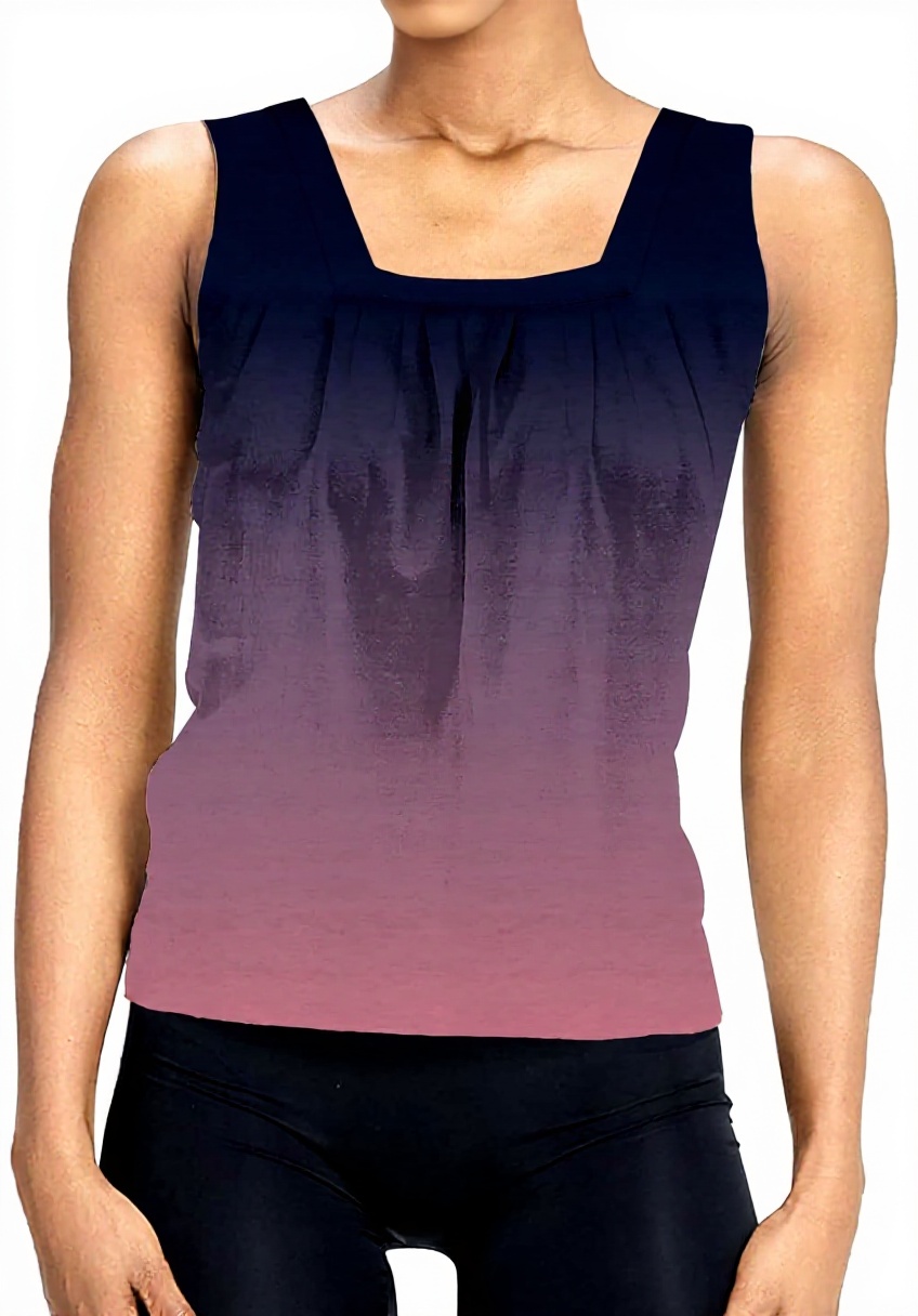 Damen Camisole mit quadratischem Ausschnitt und Farbverlauf in violett