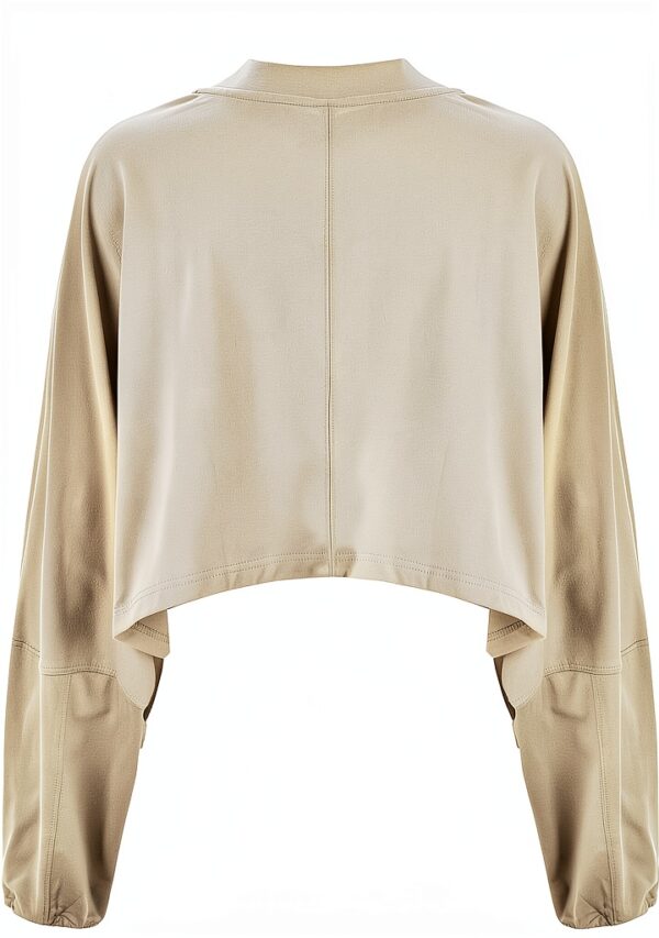 Generic Sweatshirt Damen Oversize Baumwolle Beige-3