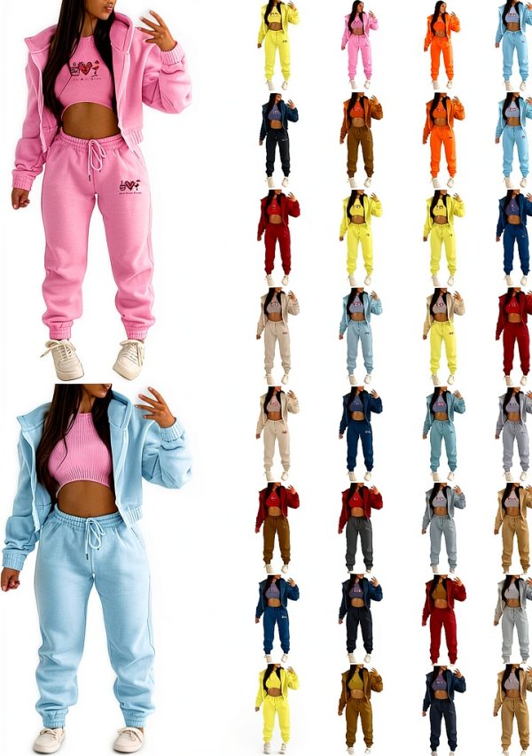 Damen Sweatsuit Set Kapuzenpullover Jogginghose Gelb M XL