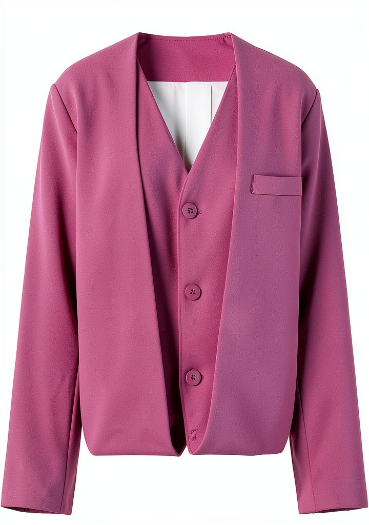 Installing Damen Blazer Fnfmrfmr Business Casual weicher Stoff on a wooden desk