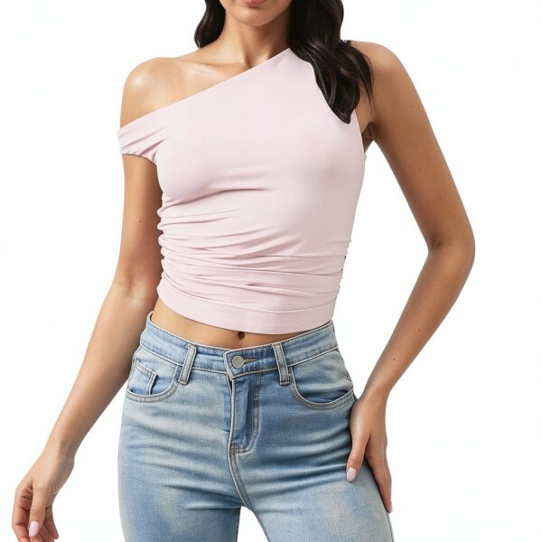 Damen Top Baumwolle Spaghetti Träger Sommer Basic-1