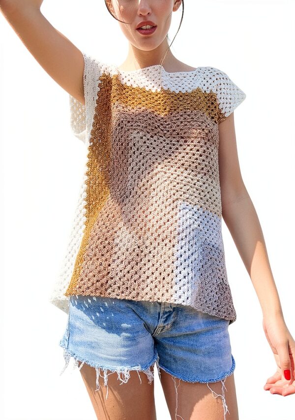 DELIMALI Damen T-Shirt Strickmaterial lässig-0
