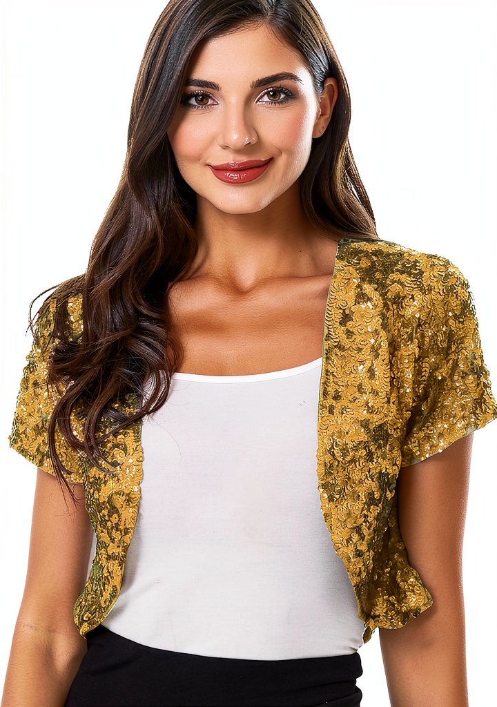 Cropp Cardigan mit Pailletten in Blau auf einer Bühne