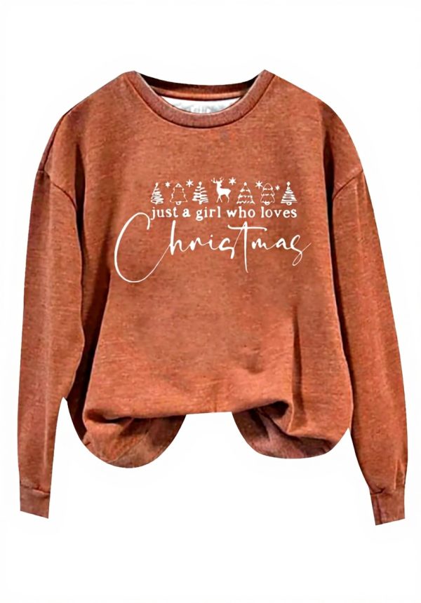 Womens Christmas Hoodie Just A Girl Who Loves Christmas