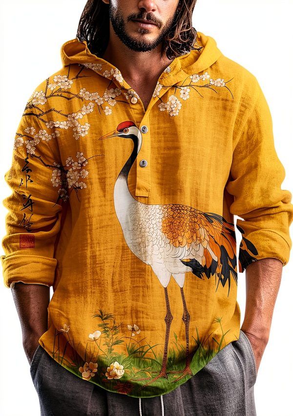 Herren Hemd Business Stil Baumwolle Langarm Retro Mode