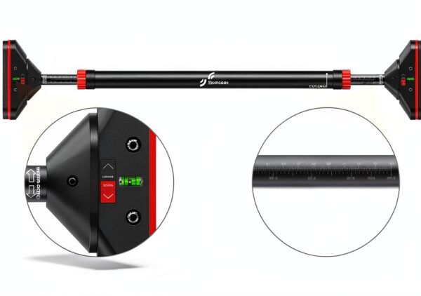 Sportneer Klimmzugstange Türrahmen Schwarz Rot Modell Y22-82001-67-3