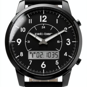 Zeit Bar Funkuhr Herren Armbanduhr mit Analog LCD Anzeige-0
