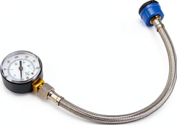 Wasserdruckmesser Silverline 482913 - Gold, Edelstahl Schlauch 0-11-2