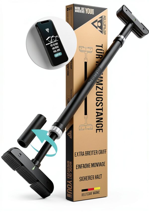 Klimmzugstange PULLUP DIP Profi Türreck mit Griffen 73‑92 cm-0
