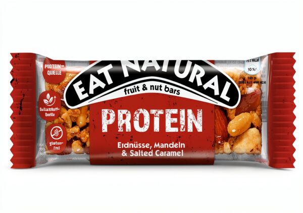 Eat Natural Frucht- & Nussriegel - Protein Erdnüsse, Mandeln & Salzkaramell - Proteinquelle, glutenfreier Snack - Perfekt für unterwegs. - 12x40 g-5