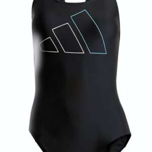 Adidas Damen Big Bars Schwimm Badeanzug Rückendesign KLV35 Schwarz-0