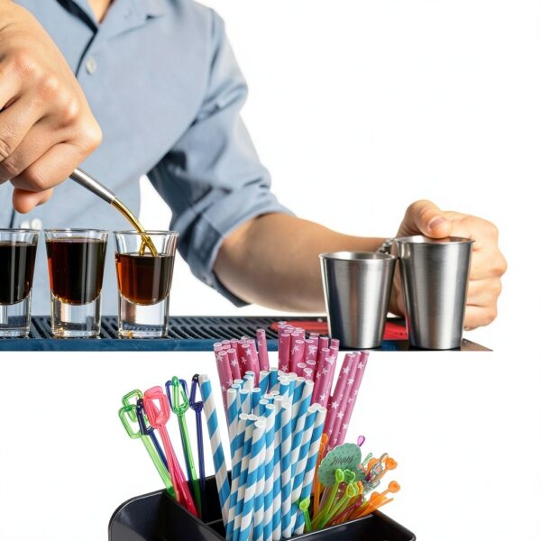 Westmark Bar Organizer - praktische Aufbewahrungseinheit für die Bar, ideal für Servietten, Trinkhalme und Cocktail Deko - 6 Fächer, ABS-4