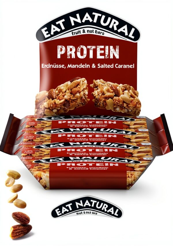 Eat Natural Frucht- & Nussriegel - Protein Erdnüsse, Mandeln & Salzkaramell - Proteinquelle, glutenfreier Snack - Perfekt für unterwegs. - 12x40 g-3