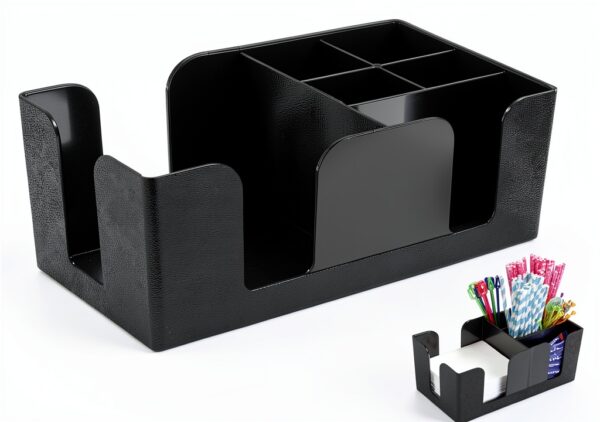 Westmark Bar Organizer - praktische Aufbewahrungseinheit für die Bar, ideal für Servietten, Trinkhalme und Cocktail Deko - 6 Fächer, ABS-1