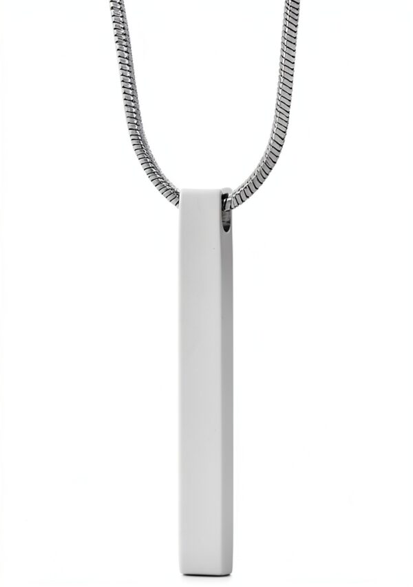 JewelryWe Halskette Quader Anhänger Gravur Schwarz/Gold/Silber-0