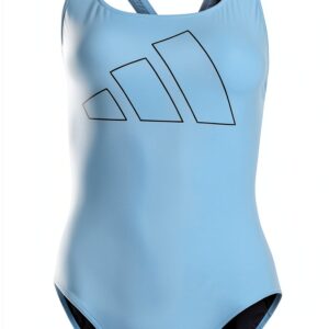 Adidas Damen Big Bars Badeanzug Blue Burst Größe 36 Wettkampf-0