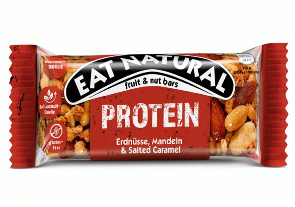 Eat Natural Frucht- & Nussriegel - Protein Erdnüsse, Mandeln & Salzkaramell - Proteinquelle, glutenfreier Snack - Perfekt für unterwegs. - 12x40 g-6