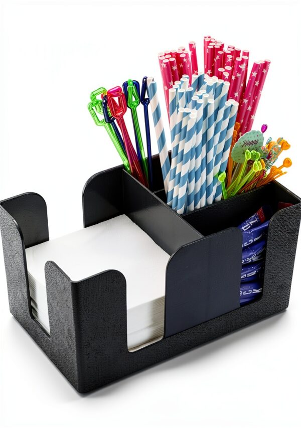 Westmark Bar Organizer - praktische Aufbewahrungseinheit für die Bar, ideal für Servietten, Trinkhalme und Cocktail Deko - 6 Fächer, ABS-2