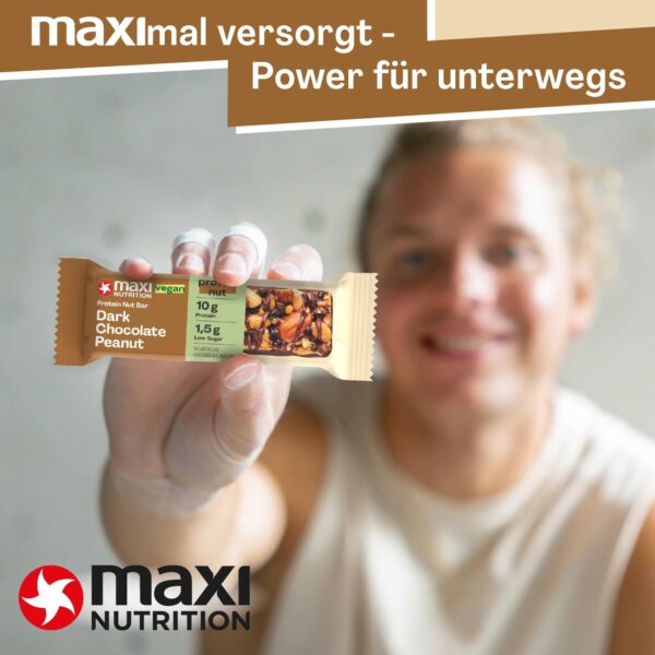 MaxiNutrition Dark Chocolate Peanut Nussriegel vegan 12x46g-5